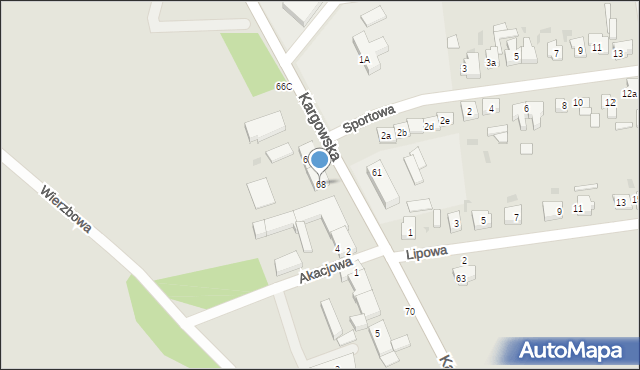 Babimost, Kargowska, 68, mapa Babimost