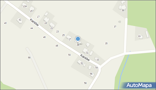 Bachowice, Kaniów, 29, mapa Bachowice