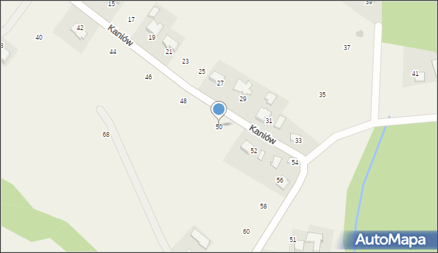 Bachowice, Kaniów, 50, mapa Bachowice
