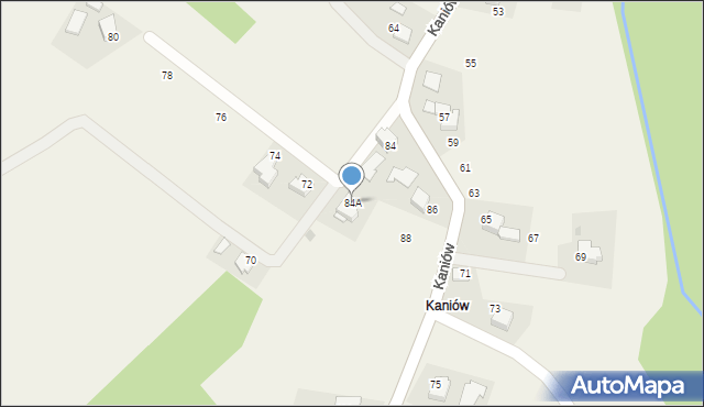 Bachowice, Kaniów, 84A, mapa Bachowice