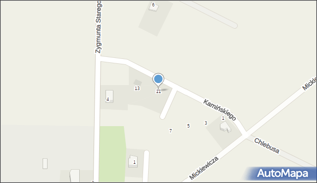 Bakałarzewo, Kamińskiego Leona, por., 11, mapa Bakałarzewo