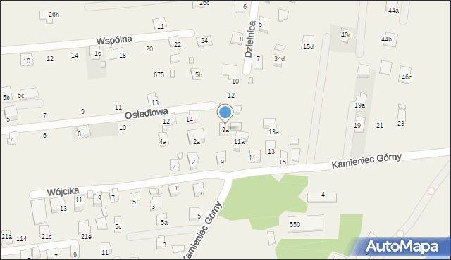 Barcice, Kamieniec Górny, 9a, mapa Barcice