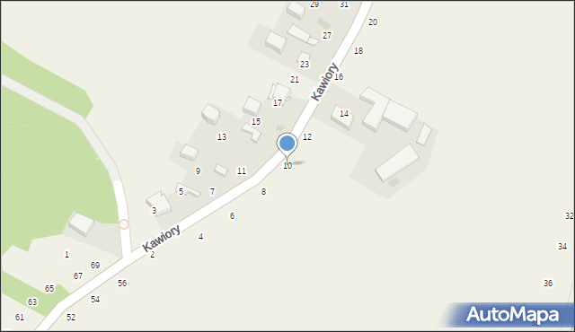 Będkowice, Kawiory, 10, mapa Będkowice