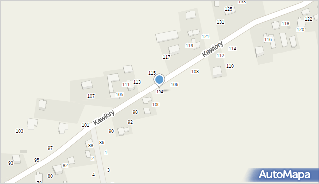 Będkowice, Kawiory, 104, mapa Będkowice