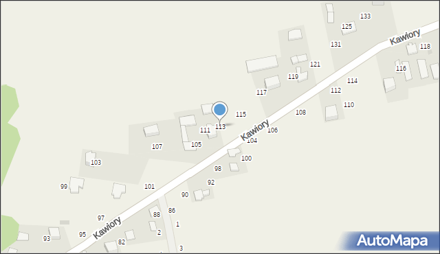 Będkowice, Kawiory, 113, mapa Będkowice
