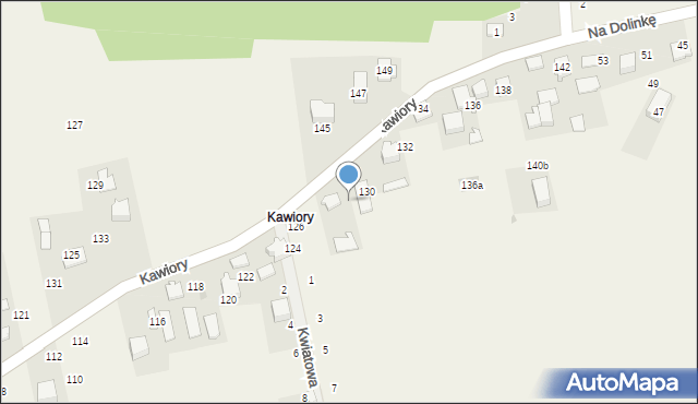 Będkowice, Kawiory, 128, mapa Będkowice