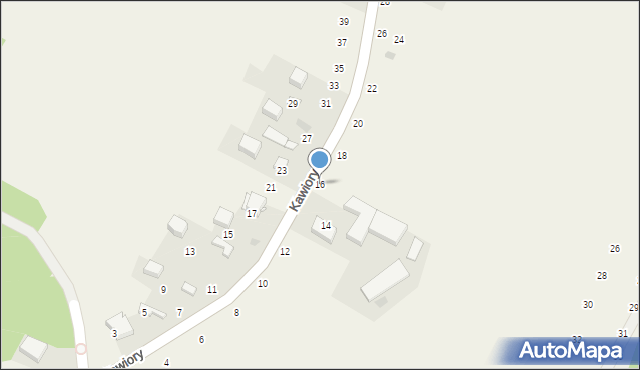 Będkowice, Kawiory, 16, mapa Będkowice