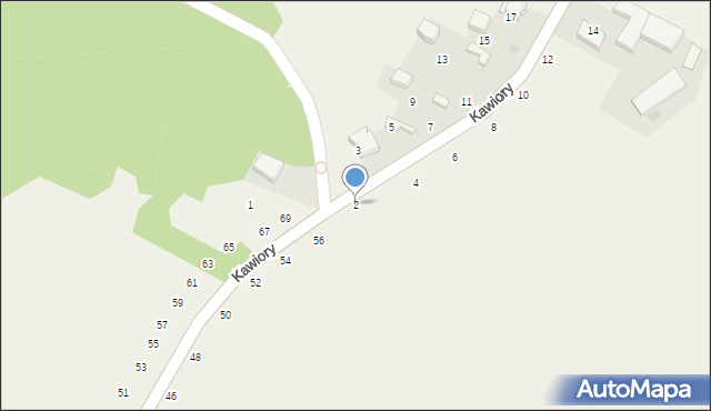 Będkowice, Kawiory, 2, mapa Będkowice