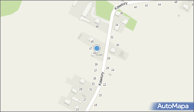 Będkowice, Kawiory, 43, mapa Będkowice