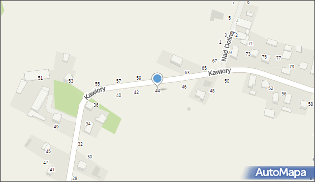 Będkowice, Kawiory, 44, mapa Będkowice