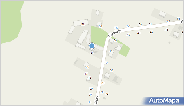 Będkowice, Kawiory, 49, mapa Będkowice