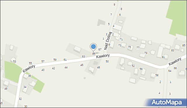 Będkowice, Kawiory, 65, mapa Będkowice
