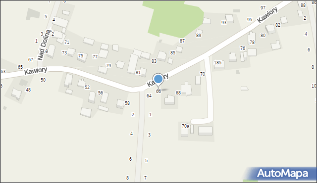 Będkowice, Kawiory, 66, mapa Będkowice