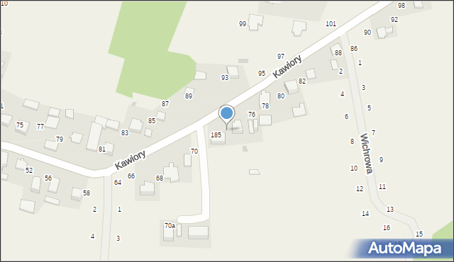 Będkowice, Kawiory, 74, mapa Będkowice