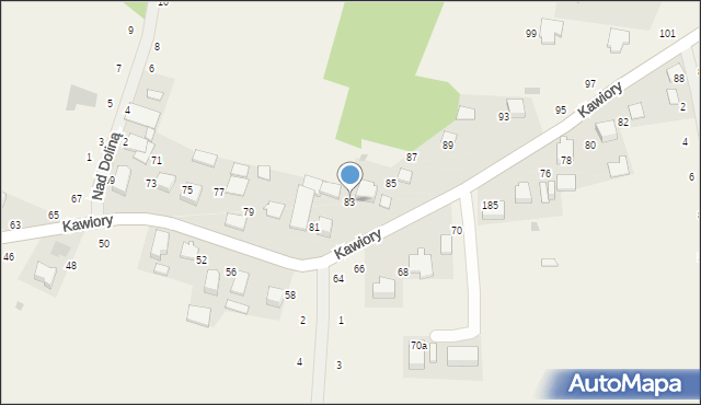 Będkowice, Kawiory, 83, mapa Będkowice