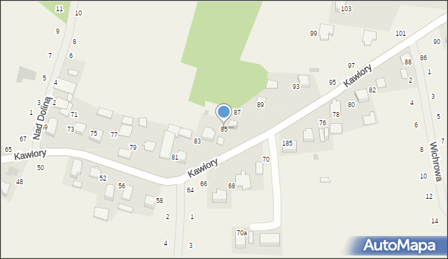 Będkowice, Kawiory, 85, mapa Będkowice