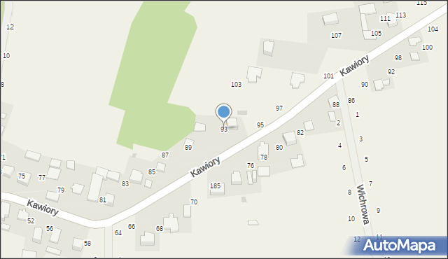 Będkowice, Kawiory, 93, mapa Będkowice