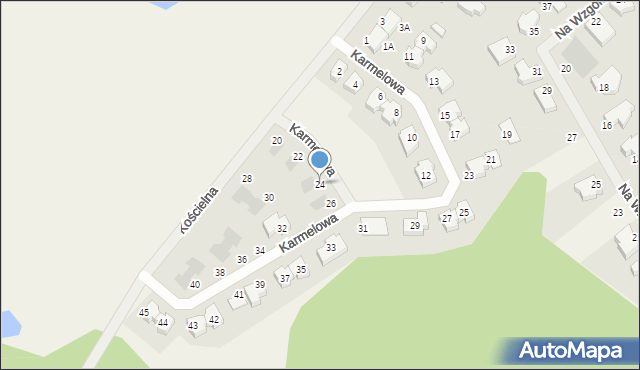 Bezrzecze, Karmelowa, 24, mapa Bezrzecze