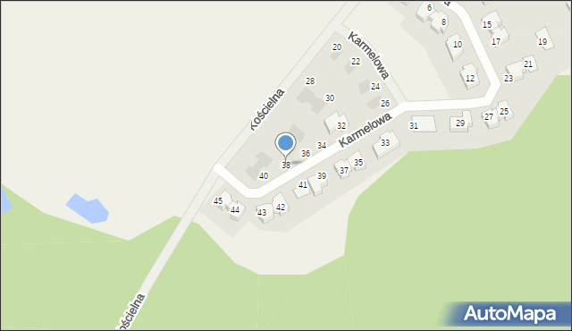 Bezrzecze, Karmelowa, 38, mapa Bezrzecze