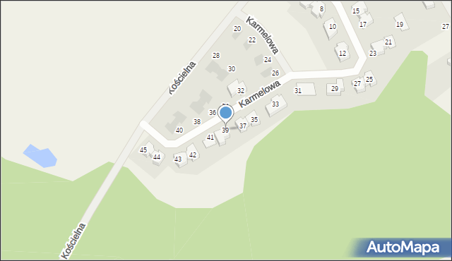 Bezrzecze, Karmelowa, 39, mapa Bezrzecze