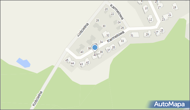 Bezrzecze, Karmelowa, 41, mapa Bezrzecze