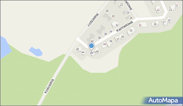 Bezrzecze, Karmelowa, 43, mapa Bezrzecze