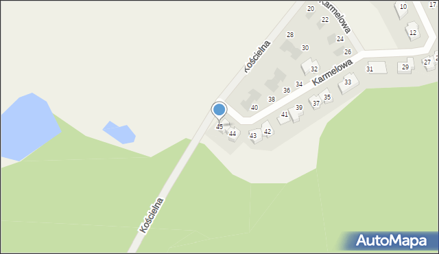 Bezrzecze, Karmelowa, 45, mapa Bezrzecze