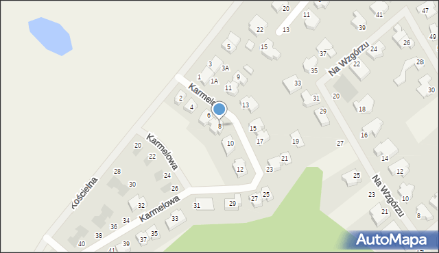 Bezrzecze, Karmelowa, 8, mapa Bezrzecze