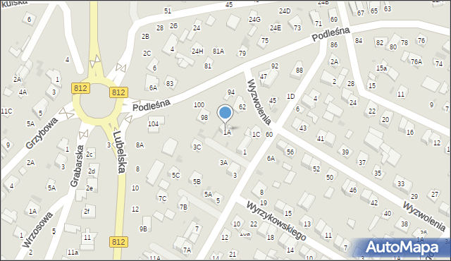 Biała Podlaska, Kaczyńskiego Bogusława, 1B, mapa Białej Podlaskiej