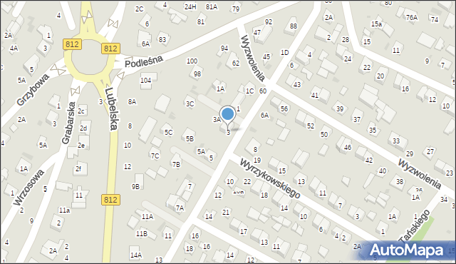 Biała Podlaska, Kaczyńskiego Bogusława, 3, mapa Białej Podlaskiej