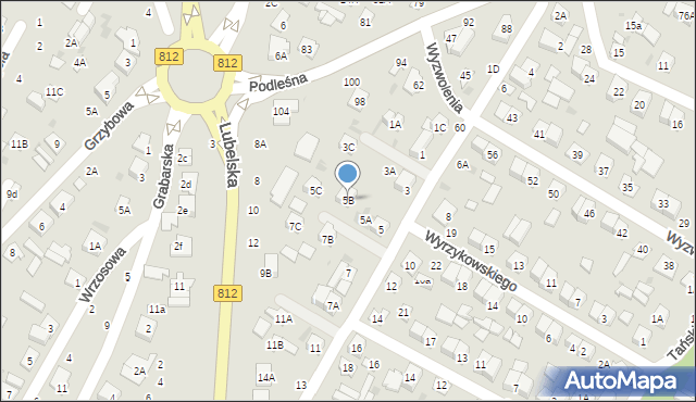 Biała Podlaska, Kaczyńskiego Bogusława, 5B, mapa Białej Podlaskiej