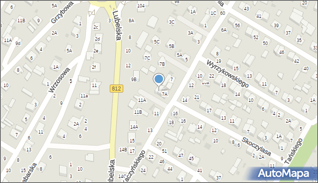 Biała Podlaska, Kaczyńskiego Bogusława, 9A, mapa Białej Podlaskiej