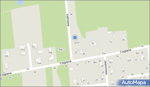 Biała Podlaska, Kalinowa, 4, mapa Białej Podlaskiej