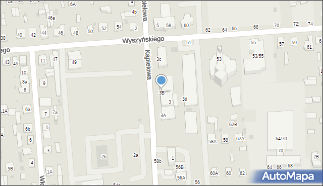 Biała Podlaska, Kąpielowa, 3B, mapa Białej Podlaskiej