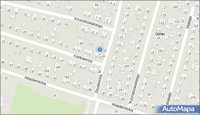 Biała Podlaska, Karłowicza Mieczysława, 1, mapa Białej Podlaskiej