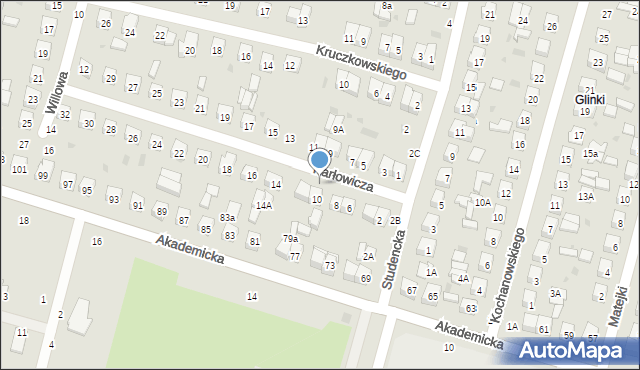 Biała Podlaska, Karłowicza Mieczysława, 10a, mapa Białej Podlaskiej