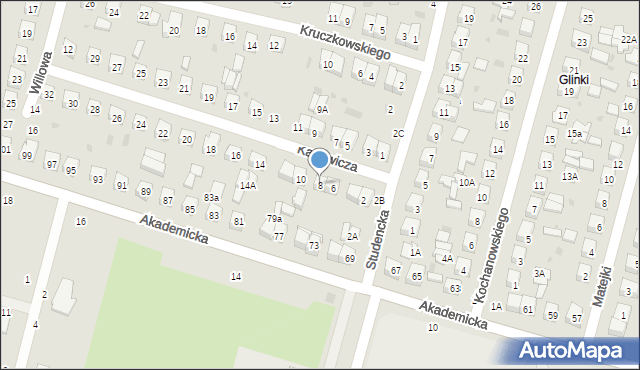 Biała Podlaska, Karłowicza Mieczysława, 8, mapa Białej Podlaskiej