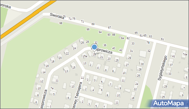 Biała Podlaska, Kasprowicza Jana, 19, mapa Białej Podlaskiej