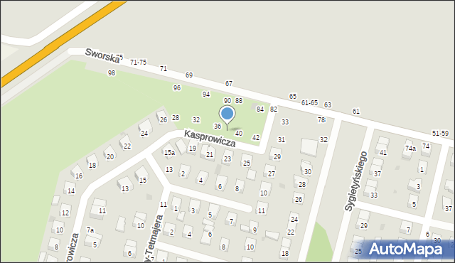 Biała Podlaska, Kasprowicza Jana, 38, mapa Białej Podlaskiej