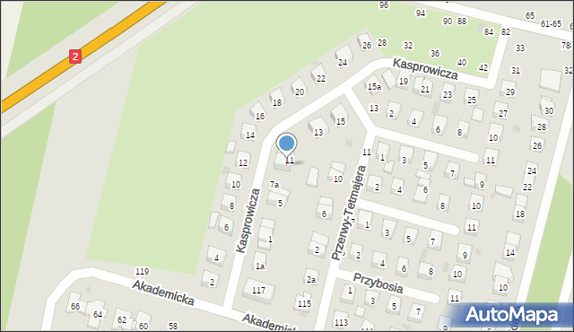 Biała Podlaska, Kasprowicza Jana, 9, mapa Białej Podlaskiej