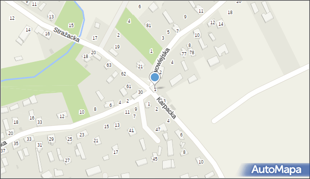 Biała Wielka, Karpacka, 1, mapa Biała Wielka