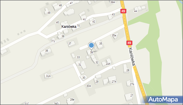 Białka Tatrzańska, Kaniówka, 34, mapa Białka Tatrzańska