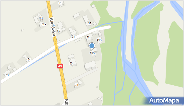 Białka Tatrzańska, Kaniówka, 55A, mapa Białka Tatrzańska