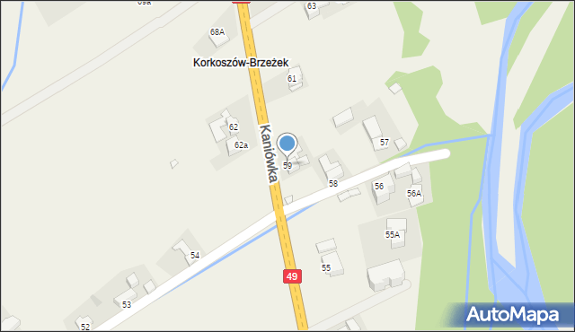 Białka Tatrzańska, Kaniówka, 59, mapa Białka Tatrzańska