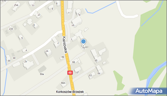 Białka Tatrzańska, Kaniówka, 72, mapa Białka Tatrzańska