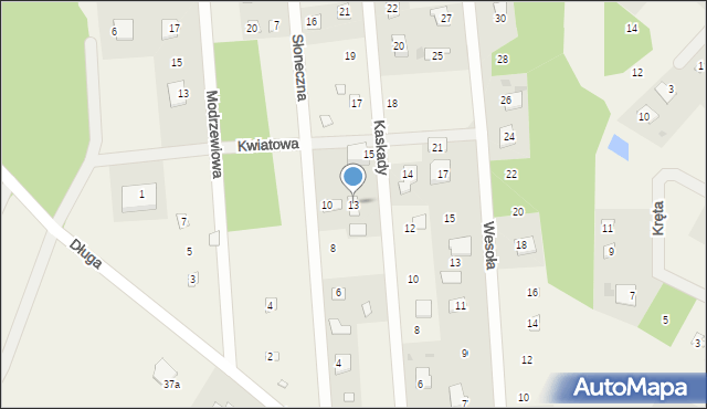 Białobrzegi, Kaskady, 13, mapa Białobrzegi