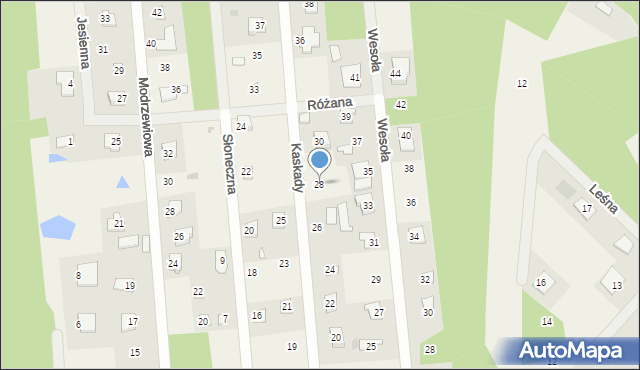 Białobrzegi, Kaskady, 28, mapa Białobrzegi