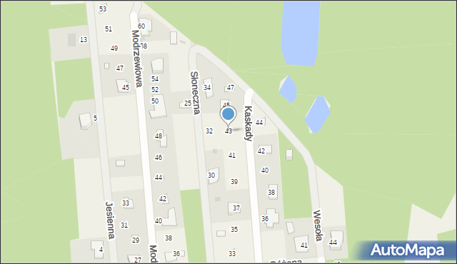 Białobrzegi, Kaskady, 43, mapa Białobrzegi