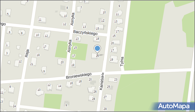Białobrzegi, Kamińskiego Stefana, dr., 20, mapa Białobrzegi