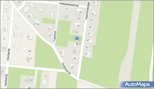 Białobrzegi, Kamińskiego Stefana, dr., 50, mapa Białobrzegi